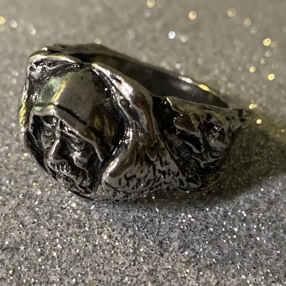 Mens Stainless Steel Viking Wolf Head Ring For Men Size 14 - Picture 2 of 4